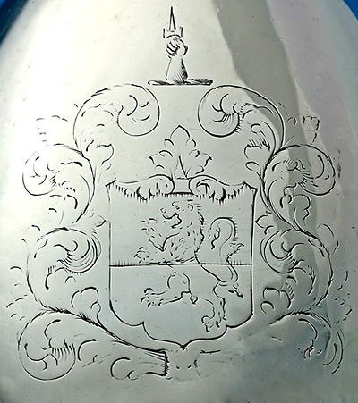 Rare William & Mary Canon-Handled Britannia Silver Basting Spoon, Lawrence Jones, London 1697, arms verso
