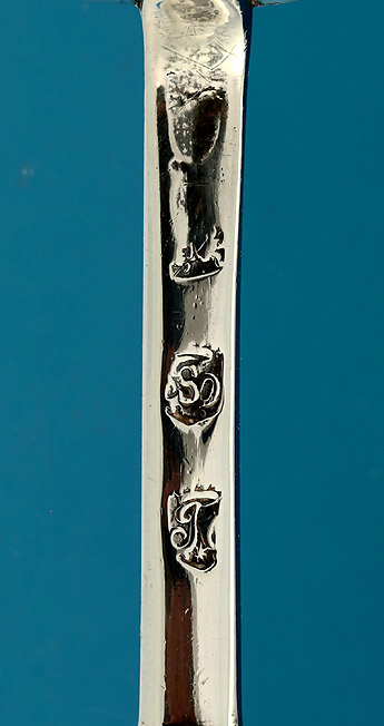 Rare William & Mary Canon-Handled Britannia Silver Basting Spoon, Lawrence Jones, London 1697, marks