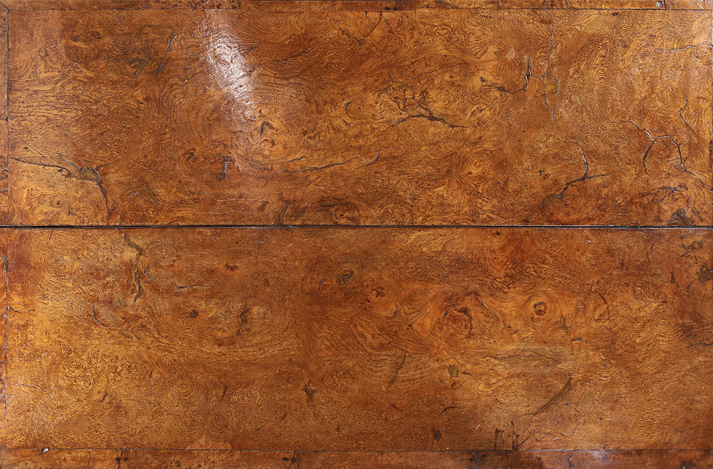 Rare William & Mary Burr Walnut Fold-Out Writing Table, England, c1690, interior walnut grain